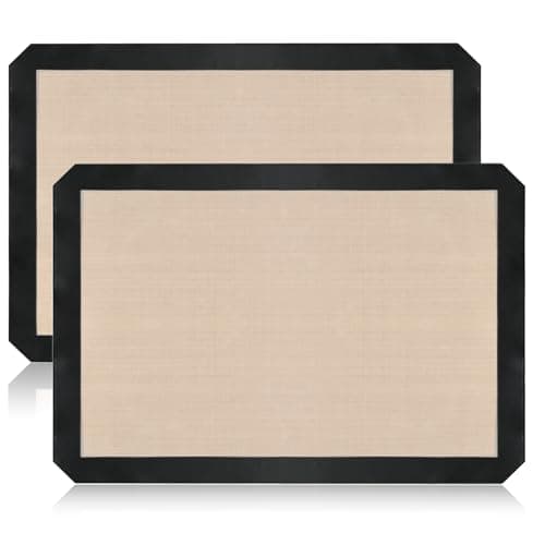 Luckyiren 2-Pack Silicone Baking Mats – Non-Stick Reusable Oven Liners for Half Sheet Pans (16.54" x 11.62"), BPA-Free Silicone, Easy to Clean, for Cookies, Roasted Veggies, Pizza & More