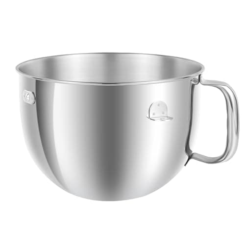 6QT Stainless Steel Mixer Bowl with Handle Compatible with KitchenAid Professional 600 & Epicurean 6QT Bowl Lift Stand Mixers KD2661, KL26M, KP26M1, KP26M8, KP26N9, KV25G, KV25M