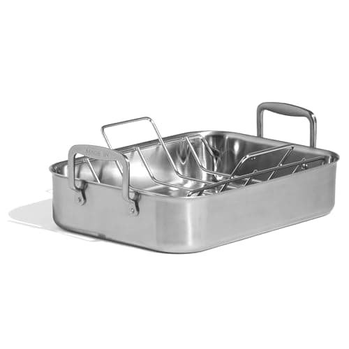 Made In Cookware | Stainless Clad Roasting Pan | 3-Ply Stainless Clad | Professional Cookware | Crafted in Thailand