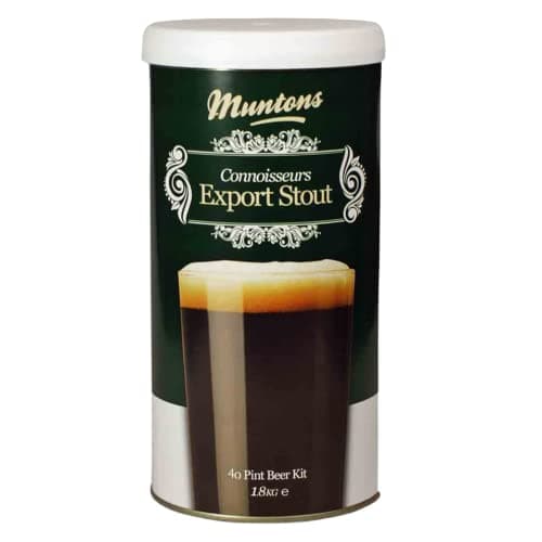 Muntons Beer Making Kit - Export Stout Connoisseurs Range Kit - Includes Beer Making Ingredients - Home Brewing Kit Makes 40 pints of beer (23 Liters)