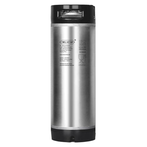 TWELVETAP 5 Gal Ball Lock Keg New Beer Keg Corny Tank 304 Stainless Steel Coke Syrup Milk Soda Barrel Rubber Handle Bucket Ball Lock Cornelius Style