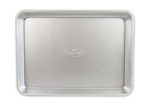 USA Pan Bakeware Traditional Aluminized Steel Uncoated Quarter Sheet Baking Sheet Pan, Made without nonstick coating