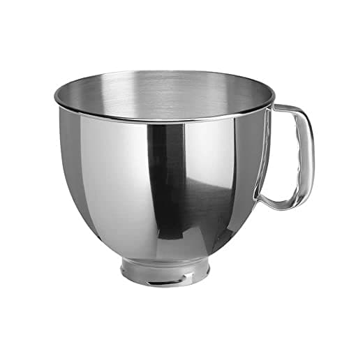 KitchenAid K5THSBP Tilt-Head Polished Stainless Steel Bowl with Comfortable Handle, Stainless Steel, 5-Quart