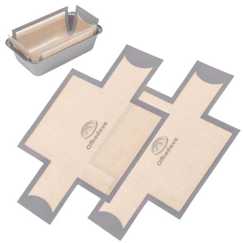 2 pack Silicone Bread Loaf Pan Liners, Nonstick and Reusable Bread pan Mat. Loaf pan liners for baking bread 9x5,Silicone bread sling for loaf pan