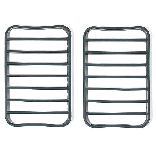 The Silicone Kitchen Silicone Roasting Rack Pan Extra Large, Dishwasher Safe, BPA Free, Non-Toxic, 7 in by 10.75 in, Navy, 2 Pack