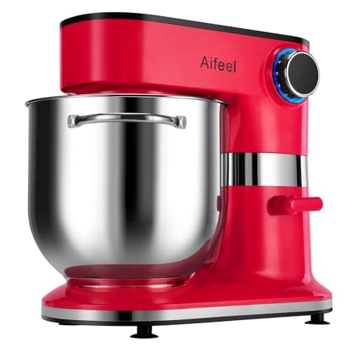 Aifeel 10.5 QT Stand Mixer,900W Electric Food Dough Mixer,Large Capacity Tilt-Head Kitchen Electric Mixer with Dough Hook,Beater,Whisk & Splash Guard,Dishwasher-Safe Attachments for Baking(Red)