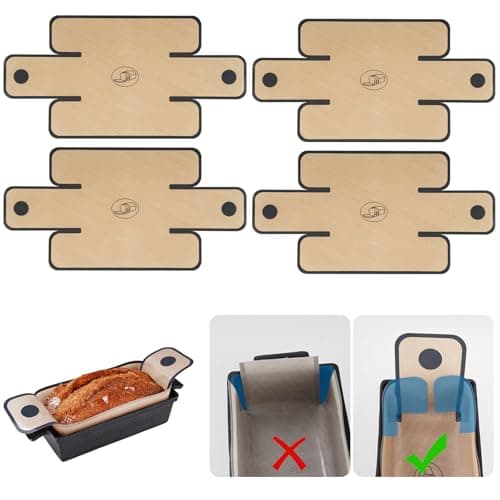 NiHome 4-Pack Silicone Bread Loaf Pan Liners, Reusable and Nonstick Silicone Bread Sling, Fit for 9x5, 9.5x5, and 10x5 Inch Loaf Pans, Dishwasher Safe, Easy to Clean (Brown)