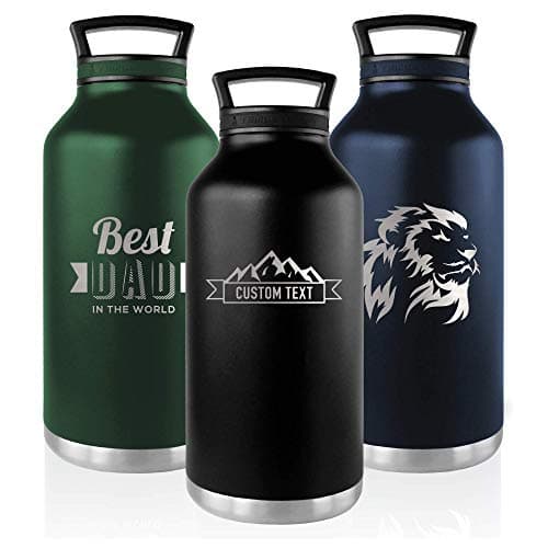 Tempercraft 64 oz Vacuum Insulated Growler | Custom Laser Engraved Options | Stainless Steel, Double-Walled, for Beer, Wine, and Water