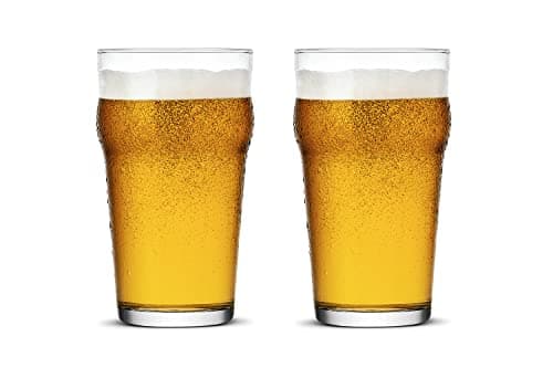 Pint Glasses,20oz British Beer Glass,Classics Craft Beer Glasses,Premium Beer Glasses Tumbler Set of 2, Pub Beer Glasses,Unique Design Beer Glasses Easy Stacking in The Cupboard