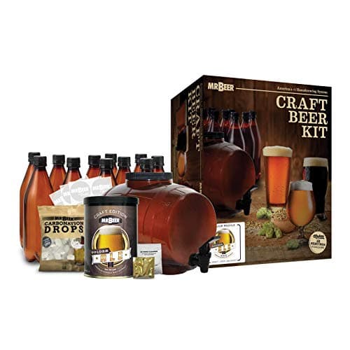 Mr. Beer - Craft Beer Making Kit (2 Gallon) Complete DIY Home Brew Set | Beer Making Kit for Beginners Everything Included | Reusable 25 oz Bottles | 2 Gallon Keg | Golden Ale