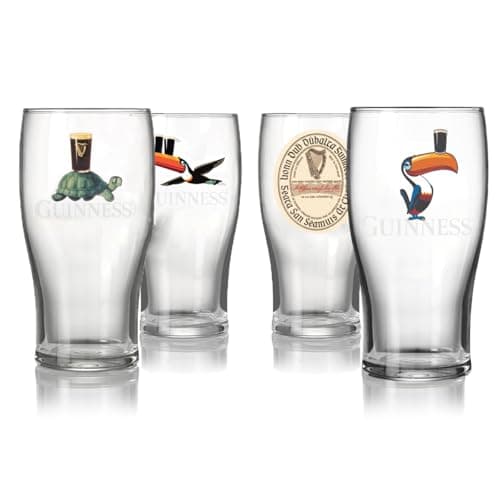 Guinness Assorted Pint Glass Gift Set – 4 Pack | Official Merchandise | Iconic Irish Pub Glassware | Beer Lover & Collector Gift