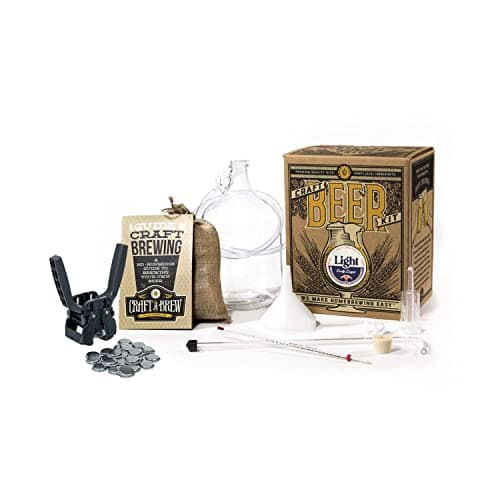 Craft a Brew - Deluxe Beer Brewing Kit - Light Lager - For Home Brewing - Beer Making Supplies - Includes Beer Brewing Kit, Recipe Kit, Capper, and Caps - 1 Gallon