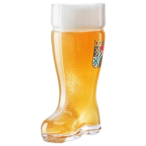 Burns Glass Das Boot Beer Glass for Oktoberfest, 1.35 Liter Large Beer Mug, Funny Restaurants German Stein Beer Glasse Great Bachelor Party Gift, Set of 1