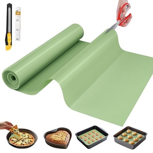 Silicone Baking Mat, 12 IN x 6 FT Free Cutting Baking Sheet,Non-Stick Reusable Dough & Pastry Mat,Non-Slip Silicone Mat Roll for Air Fryer Liner,Freeze Dryer,Oven Baking Pan,Kitchen Counter
