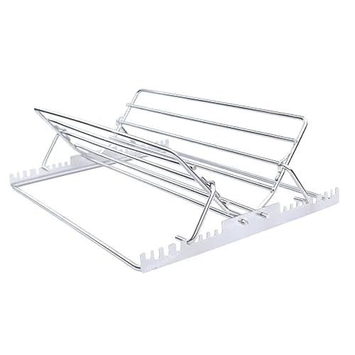 Meykers Roasting Rack Insert | Made of 304 Stainless Steel | for 9x13 Pan Oven Use | Dishwasher Safe | Adjustable Turkey Chicken Rack for Roasting Pan