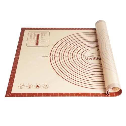 UWILLION Silicone Pastry Mat 36 x 24 Inch Extra Large Baking Mat with Measurement for Counter Dough, Rolling, Fondant, Pie Crust