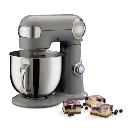 Cuisinart SM-50GR Precision Master 5.5-Quart 12-Speed Stand Mixer with Mixing Bowl, Chef's Whisk, Flat Mixing Paddle, Dough Hook, and Splash Guard with Pour Spout, Dove Gray