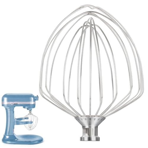 Stainless Steel Whisk Attachment for KitchenAid Stand Mixer 7 Quart Bowl, Stainless Steel Whisk Replacement for KitchenAid Lift Bowl Mixer, Dishwasher Safe, Replacement Whisk for KitchenAid 7QT Mixer