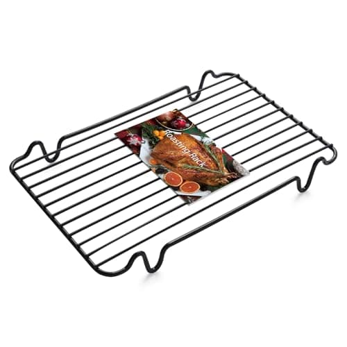 Rib Racks for Grilling and Smoking,Turkey Roasting Rack,Can Be Used On Both Sides 12×10" Black