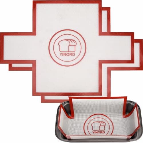 2pcs Reusable Loaf Pan Liners for Baking Bread 9x5" 9.5x5" or 1.5lb Loaf Pans,Silicone Bread Mat,Non-Stick, Easy to Clean (Economy)