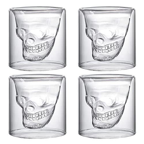 DSYJ skull cup, skull shot glass, Party Drinking Whiskey Brandy Liquor Decor 75 ML/2.64oz Set of 4