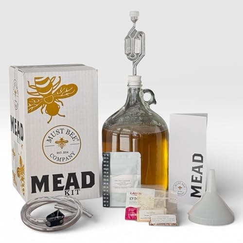 Mead Making Kit – 1 Gallon Honey Wine Starter Set with Reusble Equipment- Brew Your Own Mead- Must Bee Company
