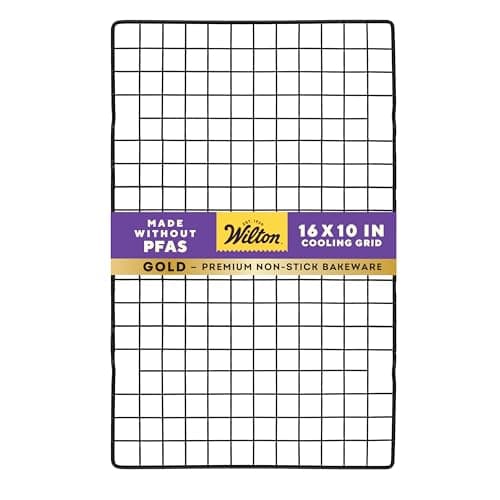 Wilton Gold Premium Non-Stick Warp-Resistant Bakeware, Made without PFAs, Cooling Grid, 16 x 10 in, Packaging May Vary