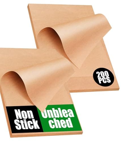 200 PCS Unbleached Parchment Paper Sheets for Baking 12x16 Inches, Non-Stick and Non-Toxic Pre-cut Parchment Sheets for Oven, Cooking, Grilling, Air Fryer and Steaming - Fit for Half Sheet Pans