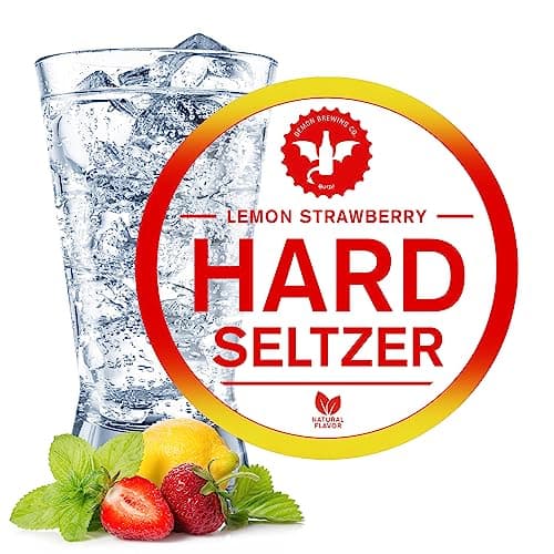 BrewDemon 1 Gal. Lemon-Strawberry Hard Seltzer Recipe Kit - Makes a Wicked-Good 5.0% ABV Batch of Craft Brewed Hard Seltzer