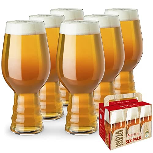 Spiegelau IPA Beer Glasses, European Made Drinking Glass for Craft Beers, Cocktails, Sodas, Iced Beverages, Smoothies, Milkshakes, Kitchen Glassware, Home Bar Accessories19.1 oz, Set of 6