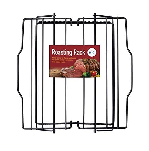 HIC Kitchen Roasting Adjustable Baking Rack, Nonstick-Coated Steel, Adjusts to 7 Different Positions, 11.5 x 10.5 x 0.5-Inches