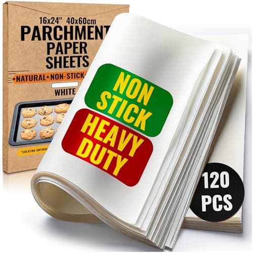 120 Pcs 16x24 Inch Parchment Paper Sheets by Baker's Signature | Parchment Baking Paper, Parchment Paper - Perfect for Baking, Precut Non-Stick Sheets, Eco-Friendly, Will Not Curl or Burn