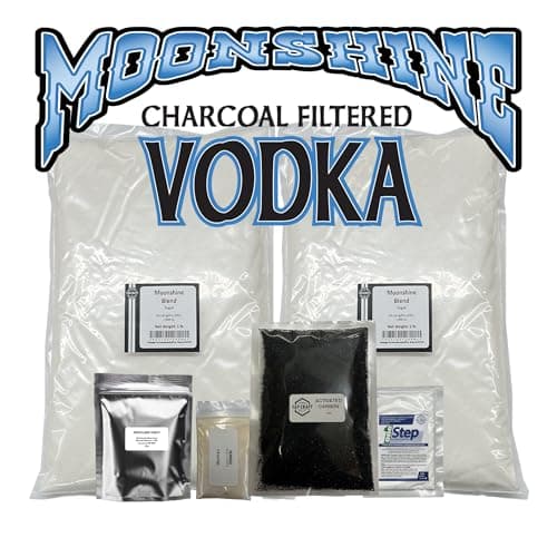 Moonshine Vodka Making Recipe Kit – DIY Home Distillation Recipe Set with Activated Carbon Filtering – 5 Gallon Neutral Spirits & Vodka – Complete Home Distilling Supplies
