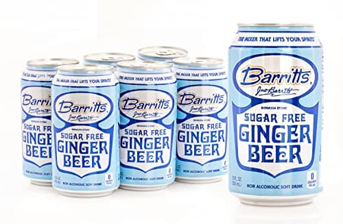 Barritts Sugar Free Diet Ginger Beer, Non-Alcoholic Soda Cocktail Mixer, 12 fl oz Cans, 12 Pack, No Aspartame