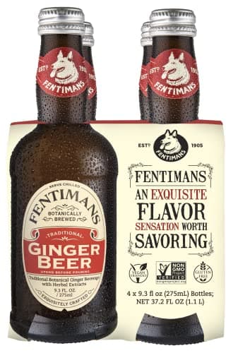 Fentimans Sparkling Ginger Beer - Ginger Ale, Ginger Beer Non Alcoholic, Craft Soda with Herbal Extracts & Natural Ingredients, Botanically Brewed - 9.3 Fl Oz (Pack of 4)