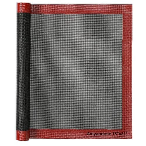 Amyandone Perforated Silicone Baking Mat for Two-Thirds Size Pan, Non-Stick Eclair Baking Mat for 15x21 Big Sheet, Reusable Cookie Sheet Liner for Two Thirds Sheet Pans for Sugar Cookies 1 PCS