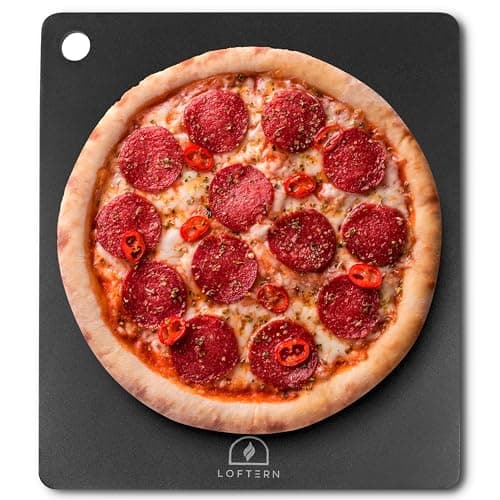 Loftern 14" x 16" Pizza Steel - Heavy-Duty Carbon Steel Baking Plate for Oven, Grill & Pizza Oven - Pro Pizza Stone for Bread, Sourdough, and Crisp Crust Perfection