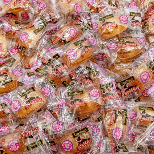 Ginger Beer Barrels Hard Candy 1 lb – No Artificial Colors or Flavors, Gluten Free, Individually Wrapped, Bulk Bag